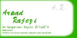 arpad rajczi business card